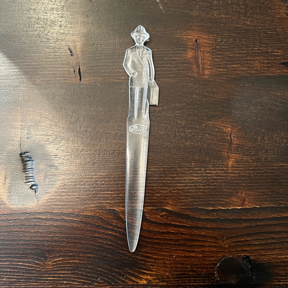 Vintage Fuller Brush Man Clear Style Letter Opener
